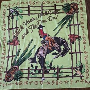 Fringe Studio Green and Brown Western Scarf